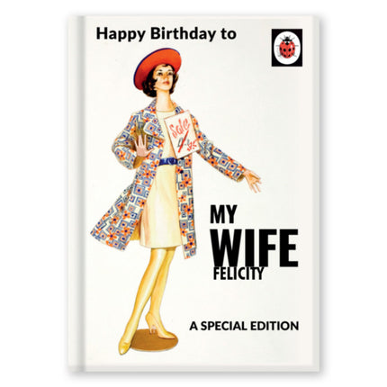 Ladybird Books for Grown Ups Personalised Wife Birthday Card - A5 Greeting Card