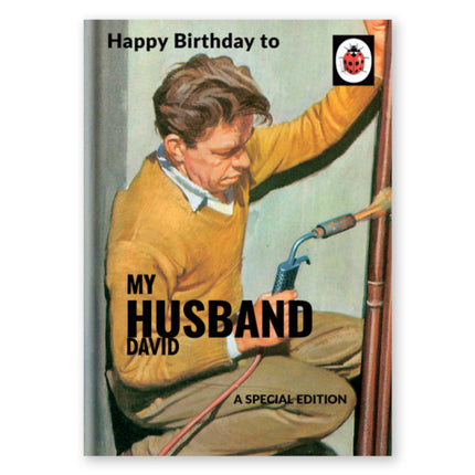 Ladybird Books For Grown Ups Personalised Husband Birthday Card - A5 Greeting Card