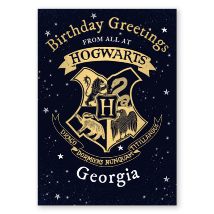 Harry Potter Personalised Birthday Card From Hogwarts - A5 Greeting Card