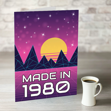 Made In The 80's Retro Birthday Card With Editable Year - Hexcanvas