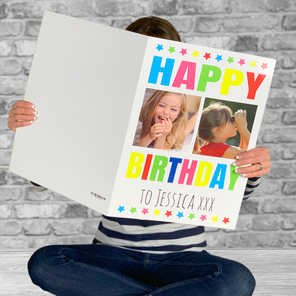 Football Crazy Birthday Card with Personalised Blue Shirt - Hexcanvas