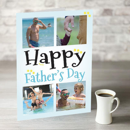 Happy Fathers Day with 4 Photo Upload - Hexcanvas