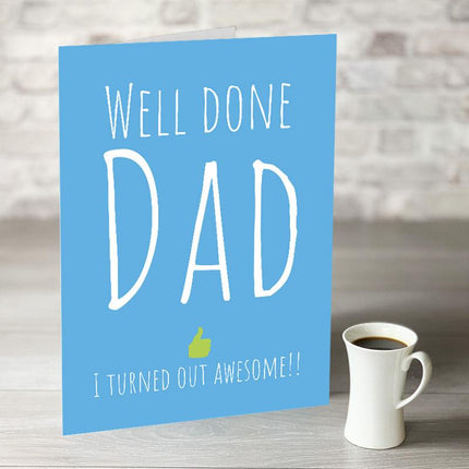 Well Done Dad Father's Day Card - Hexcanvas