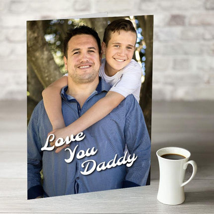 Love You Daddy Photo Upload Card - Hexcanvas
